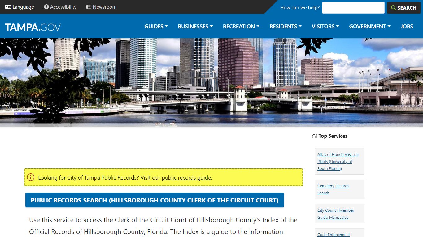 Public Records Search (Hillsborough County Clerk of the Circuit Court ...